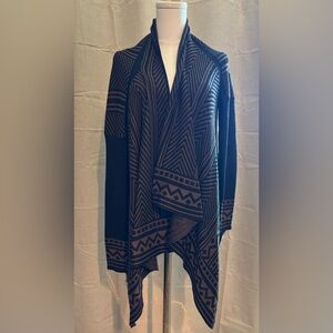 Staccato Geometric Black and Brown Cardigan